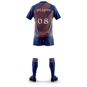 Ensemble maillot et short de rugby, fabriqué avec un matériau respirant et durable pour les compétitions, les matchs et les entraînements d'équipe. - Product Image 3