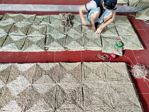 Tapis d'entrée en jonc de mer naturel du Vietnam, fait main, tapis anti-salissures, en fibres tissées durables, fournisseur d'usine - Product Image 5