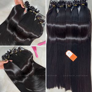 Meilleure qualité 100% véritables extensions de cheveux humains vietnamiens couleur personnalisée faisceaux droits d'os pour la fabrication de perruques - Product Image 5