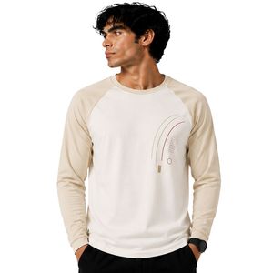 <b>White</b> And Raglan Long Sleeve T Shirt Men Premium Cotton Crew Neck Graphic Casual Baseball Tee Custom OEM Streetwear Apparel - Product Image 1