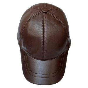 High-Quality Custom Logo Premium Durable Water-Resistant Stylish Casual Wear Genuine Leather Baseball Cap For Men and Women - Product Image 1
