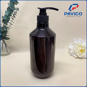 Pavico Cosmetic PET Heat Transfer Printing Brown/<b>Green</b> Round Plastic Packaging Bottles Lotion <b>Pump</b> Sealing Custom Model Vietnam - Product Image 1