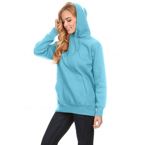 Sweat à capuche oversize personnalisé pour femme, jogging en coton et polyester, polaire, broderie 3D, poche kangourou avant, cordon de serrage, hiver - Product Image 3