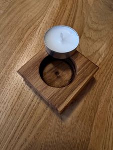 Wooden <b>Tealight</b> Candle Holder Solid Wood Candle Holder Handmade Wooden Decor Minimalist Home Decor Rustic Candle Holder Gift for - Product Image 5
