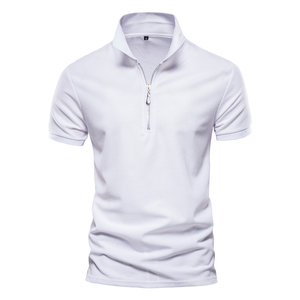 Polo personnalisé pour homme, logo brodé, coton et polyester, t-shirt de golf à manches courtes, uniforme, style décontracté, coupe premium pour homme - Product Image 4