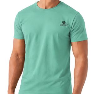 T-shirt décontracté à manches courtes et col rond pour homme, vert menthe, doux, simple, pour tous les jours, vêtements streetwear modernes, OEM ODM - Product Image 6