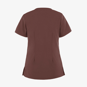 2026 Fashionable Wholesale Custom Knitted Nursing Wear <b>Set</b> Multi Pockets V Neck Plain Fashion Comfortable Women's <b>Scrub</b> Tops - Product Image 3