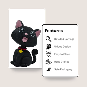 Bobblehead-Cat Black Ecológico para el Tablero del Auto, Oficina, Decoración del Hogar, Regalo para el Día de la Madre y Navidad - Product Image 2