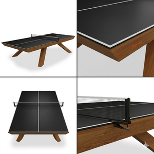 Mesa de Ping Pong Sorrento Elegante y de Lujo con Base de Madera, Mesa de Tenis de Mesa Premium para Interiores, Ideal para Salas de Juego - Product Image 2