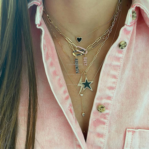 Lariat Multi Shape Bezel Lab Diamond Necklace, 14K Diamond <b>Drop</b> Necklace, Modern Layered Y Necklace, Minimalist Luxury Jewelry - Product Image 2