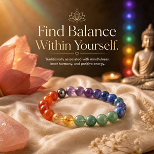 กำไลข้อมือลูกปัดคริสตัลธรรมชาติ กำไลหินกลมหลากสี 22 ซม. ของขวัญเครื่องประดับข้อมือแบบยืดได้ - Product Image 2