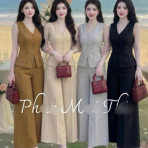 Conjunto de Dos Piezas Casual y Elegante para Mujer, Ropa de Verano Cómoda, Natural, Lavable, con Empaque Personalizado, Vietnam - Product Image 2