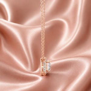 Pendentif halo en diamant de laboratoire taille émeraude pour femme, or 10K 14K 18K et argent 925 935, bijoux fins - Product Image 3