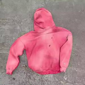เสื้อฮู้ดดี้ผู้ชายแบบสั่งทำขายดีที่สุด ผ้าคอตตอนหนานุ่ม สไตล์วินเทจฟอกสีแบบแอซิดวอช พร้อมเอฟเฟกต์ซันเฟด - Product Image 1