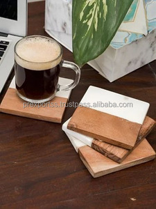 Square Marble Wood <b>Coasters</b> <b>for</b> Home Office or Christmas Housewarming <b>for</b> Table Use Stylish Cups and <b>Drinks</b> Holder Wholesale - Product Image 2