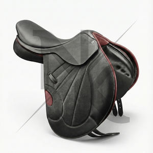 Silla de montar inglesa multiusos de cuero de vaca con estructura de madera para doma y salto, productos de carreras de caballos ingleses de la India - Product Image 6