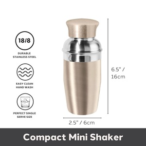 El Mejor Coctelera Portátil de 10oz, Acero Inoxidable con Acabado Dorado, Mezclador de Bebidas Individual, Venta al por Mayor a Nivel Global - Product Image 3