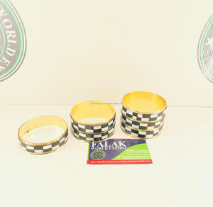 Juego de 3 Brazaletes de Lujo con Incrustaciones de Madreperla, Brazaletes de Latón Dorado con Mosaico para Mujer, Artesanía Natural - Product Image 4