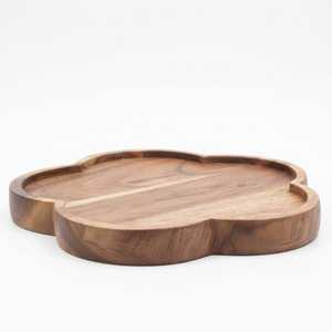 Minimalist Wooden Serving Tray Cloud Shape Reusable Natural Wood <b>Platter</b> for Home Use - Product Image 2