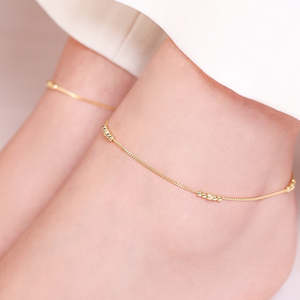 Super promotion de septembre : Chaîne de cheville en argent sterling 925 plaqué or avec perles pour femme, bijoux tendance pour un usage quotidien - Product Image 5