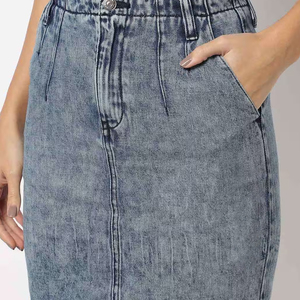 2026 Fashion Casual Straight Solid Vintage Ladies Denim Skirt Women's High Waist A-Line Denim Mini Skirt for Girls OEM Service - Product Image 4