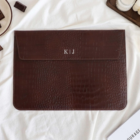 Funda de Cuero Personalizada con Patrón de Cocodrilo para Laptop, con Nombre Personalizado, para Laptops de 13 y 15 Pulgadas, Regalo