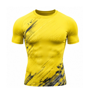 เสื้อยืดคอมเพรสชั่นผู้ชาย OEM แห้งเร็ว ยืดหยุ่น เหมาะสำหรับออกกำลังกาย ฟิตเนส กีฬา ฝึกซ้อม เสื้อเบสเลเยอร์ รับผลิตตามสั่ง ขายส่ง - Product Image 2