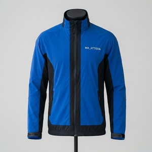 <b>Men</b> Blue <b>Black</b> Color Block <b>Windbreaker</b> Jacket Full Zip Mesh Panel Outdoor Sports Running Jacket - Product Image 3