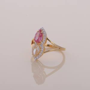 Anillo de oro amarillo, blanco y rosa de 18 quilates con diamante cultivado en laboratorio, anillo con halo rosa y amarillo, joyería fina. - Product Image 6