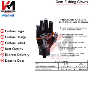 Guantes de Pesca con Agarre Duradero, Resistentes a los Rayos UV y Transpirables, Equipo para Actividades al Aire Libre, Fabricación por Contrato para Marcas Globales - Product Image 3