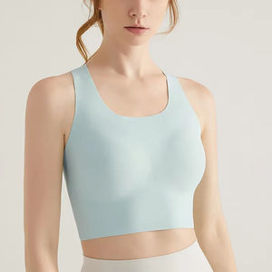 Women's Workout Tank <b>Tops</b> <b>with</b> <b>Built</b>-<b>In</b> Sports Bra Casual Yoga Racerback <b>Vests</b> Plus Size Front Logo Sleeveless Athletic <b>Vest</b> - Product Image 5