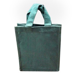 Bolsa de compras de yute laminada PP con asa de tela de algodón de tamaño mediano de la mejor calidad Color teñido para promoción de comestibles - Product Image 1