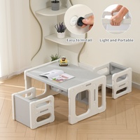 Table de sevrage Montessori 3-en-1 SINKIPA avec 2 chaises – Design moderne en plastique, écologique et sûr pour la maison, le bureau, l'école et le salon