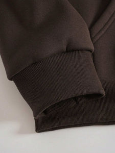 Sudadera con capucha extragrande informal de algodón grueso para hombre con cremallera completa y pedrería, logotipo personalizado con OEM - Product Image 2