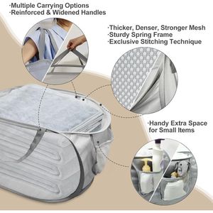 Cesto per Bucato Pieghevole Migliorato, Cesto Portabiancheria Resistente con Manici Rinforzati, 4a Generazione in Rete - Product Image 2