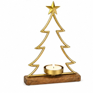 Portavelas de Estrella Navideña al por Mayor, Candelabro de Metal Dorado y Plateado, Centro de Mesa Moderno para Comedor Navideño, Buen Precio - Product Image 4