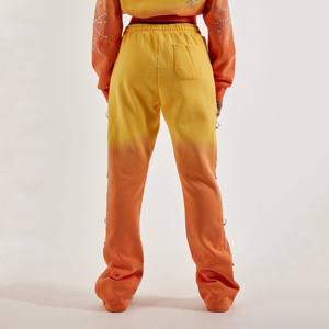 Pantalon de jogging ample pour femme, style hip-hop, avec logo personnalisé imprimé pierres précieuses et strass, 100 % coton biologique, coupe décontractée pour fille - Product Image 3