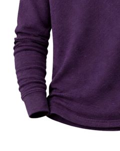 <b>Mens</b> Waffle <b>Henley</b> Long Sleeve Thermal T Shirt Purple Casual Button Neck Winter Wear <b>Top</b> Cotton Slim Fit Breathable Fabric - Product Image 5