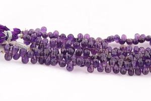 Perles en améthyste africaine facettées en forme de goutte, naturelles, 4x6mm, 8 pouces, en gros, pour la fabrication de bijoux, similaire aux produits de la Gem Store indienne - Product Image 4