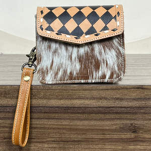 Portefeuille pour femmes en cuir de vachette miniature de haute qualité, neuf d'usine, avec motif à carreaux, blocage RFID, pour cartes et pièces de monnaie - Product Image 4