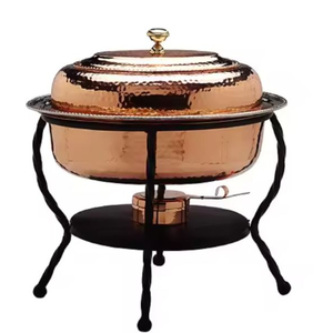 Plat de service de luxe carré doré martelé avec couvercle pour buffet, hôtellerie et équipement de maintien au chaud – Fournitures d'usine - Product Image 4