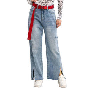 Pantalones Cargo de Mezclilla para Mujer, Estilo Urbano, con Logotipo Personalizado, Jeans Pintados, OEM, ODM, Venta al Por Mayor, Prendas Premium, Diseño Personalizado, Impresión en Poliéster - Product Image 1
