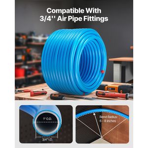 Kit Linea Aria Compressa 200FT X 3/4 HDPE Alluminio Antiperdita Facile Installazione per Compressori Pneumatici - Product Image 3