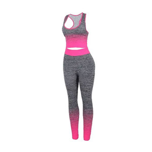 Ensemble de yoga 2 pièces pour femme en coton 100 % écologique, respirant, séchage rapide, taille haute, logo frontal, col rond, bretelles non réglables - Product Image 2