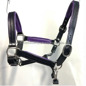 Raccords en laiton massif vente en gros d'équitation en cuir PVC licou équitation en cuir tête de licou personnalisé collier de tête de cheval - Product Image 1