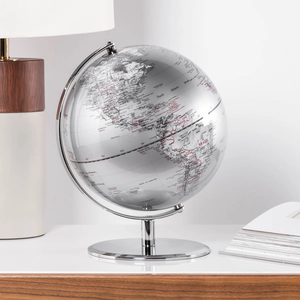 Globo Terráqueo Decorativo de Escritorio, Globo Terráqueo Político con Meridianos y Base Metálicos - Product Image 1