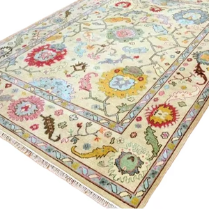 Alfombra Persa de Lana Anudada a Mano de Lujo |   Alfombra Oriental Moderna Personalizada de Diseño Abstracto en Rosa Pastel para el Hogar, 1 Pieza - Product Image 1