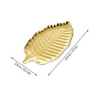Plateau de service en métal doré en forme de feuille, de luxe, en gros, pour hôtel, avec finition miroir hautement polie, élégant, pour la décoration de la maison