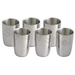 Vaso de agua Apilable Metal Acero inoxidable Taza Vidrio Diseñador Agua Vidrio Acero inoxidable - Product Image 1