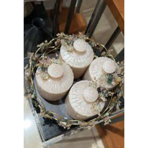 Juego de 4 Frascos para Frutos Secos de Resina Ecológica Hechos a Mano, Pintados a Mano, con Forma Natural, Decoración para el Hogar de Primera Calidad - Product Image 4